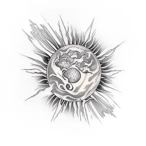 4 Elementa fire earth wind water tattoo design idea