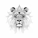 lion with cheetah merged together with one light brown and a dark brown eye, a clock with the time 8:15 tattoo design idea
