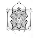 gothic stain glass window  tattoo design idea