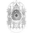 gothic stain glass window  tattoo design idea