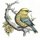 Canary tattoo design idea