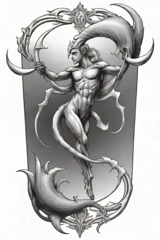 sagittarius scorpio 19 tattoo design idea