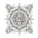 sudarshan chakra with trishul tattoo design idea