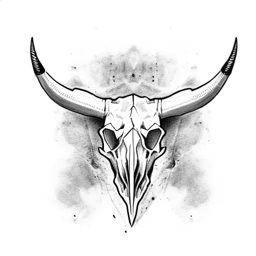 Bull Skull with Zach Bryan tie in  tattoo design idea