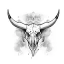 Bull Skull with Zach Bryan tie in  tattoo design idea
