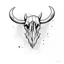 Bull Skull with Zach Bryan tie in  tattoo design idea