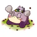 Sleepy Kirby laying on Totoro with Soot sprites  tattoo design idea