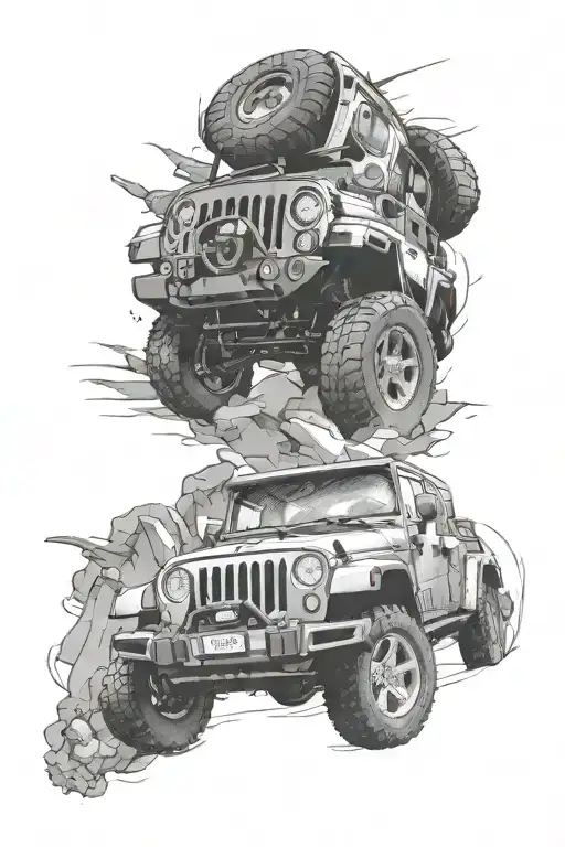 jeep wrangler tattoo design idea