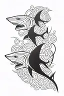 tribal shark fin coming tattoo design idea
