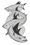 tribal shark fin coming tattoo design idea