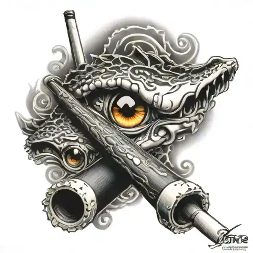 pool cue tattoo design idea