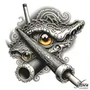 pool cue tattoo design idea