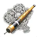 pool cue tattoo design idea