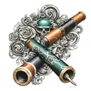 pool cue tattoo design idea