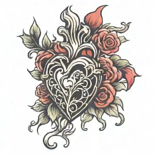 Sacred Heart tattoo design idea