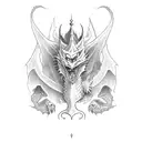 Medieval character with dragon tattoo design idea