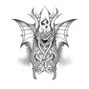 Medieval character with dragon tattoo design idea