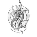 Medieval character with dragon tattoo design idea