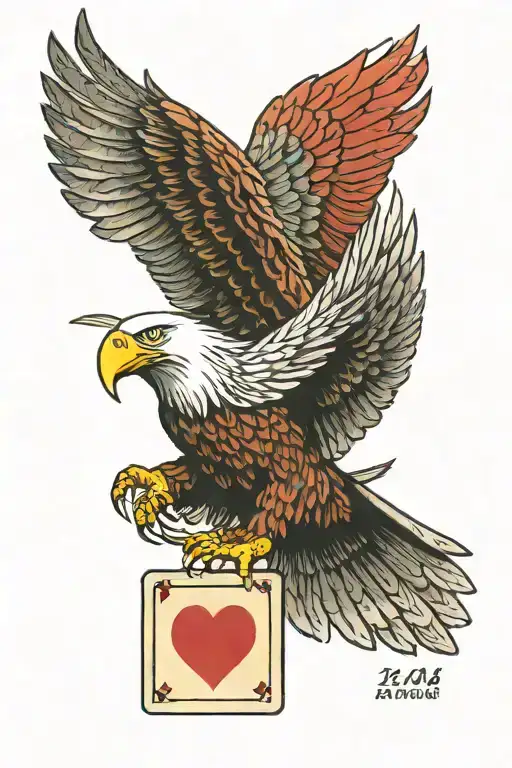cards to represent numbers 2006 heart symbol, Eagle to show freedom and strenght and a quote "allways remeber the fallen tattoo design idea