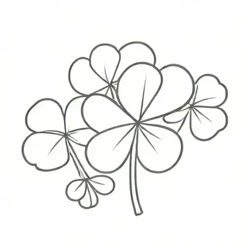 five leaf clover made tattoo design idea