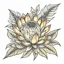 protea flower tattoo design idea