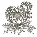 protea flower tattoo design idea
