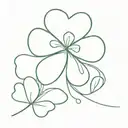 five leaf clover made tattoo design idea