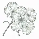 five leaf clover leaf tattoo design idea