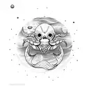 ocean scorpio bufallo rose moon tattoo design idea