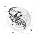ocean scorpio bufallo rose moon tattoo design idea