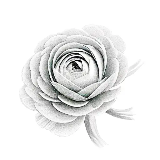 ranunculus flower  tattoo design idea
