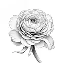 ranunculus flower  tattoo design idea