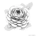 ranunculus flower  tattoo design idea