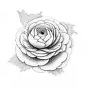 ranunculus flower  tattoo design idea