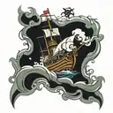 sunken ship tattoo design idea