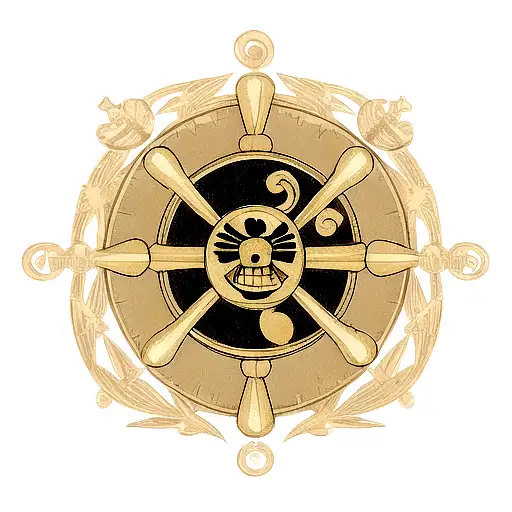 unique one piece pirate king symbol tattoo design idea