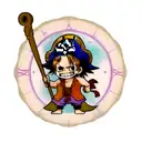unique one piece pirate king symbol tattoo design idea