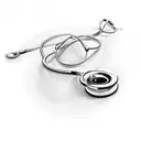 A stethoscope intertwined with a lifeline symbolizing the connection between nursing and boating tattoo design idea