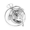 A stethoscope intertwined with a lifeline symbolizing the connection between nursing and boating tattoo design idea