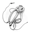 A stethoscope intertwined with a lifeline symbolizing the connection between nursing and boating tattoo design idea