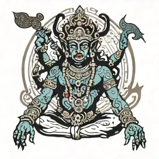 Indian god Kali maa paa tattoo design idea