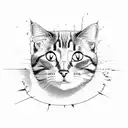 cat half desde half alive and poison inside one box tattoo design idea