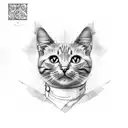 cat half desde half alive and poison inside one box tattoo design idea