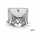 schroedinger cat inside The box tattoo design idea