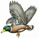 mallard duck flying tattoo design idea