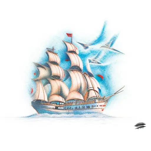 Burn the ships tattoo design idea