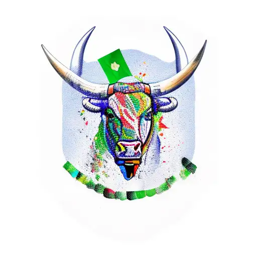 bull fighter holding irish flag tattoo design idea