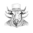 Bull and bull fighter holding irish flag tattoo design idea