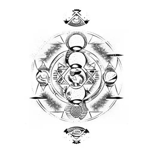  Cancer, Scorpio, Gemini, Libra, Leo, and Taurus zodiac animals all in one totem pole tattoo design idea