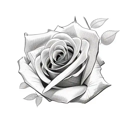 A sketch style tattoo of a rose bouquet with subtle front desk references hidden within the design tattoo design idea